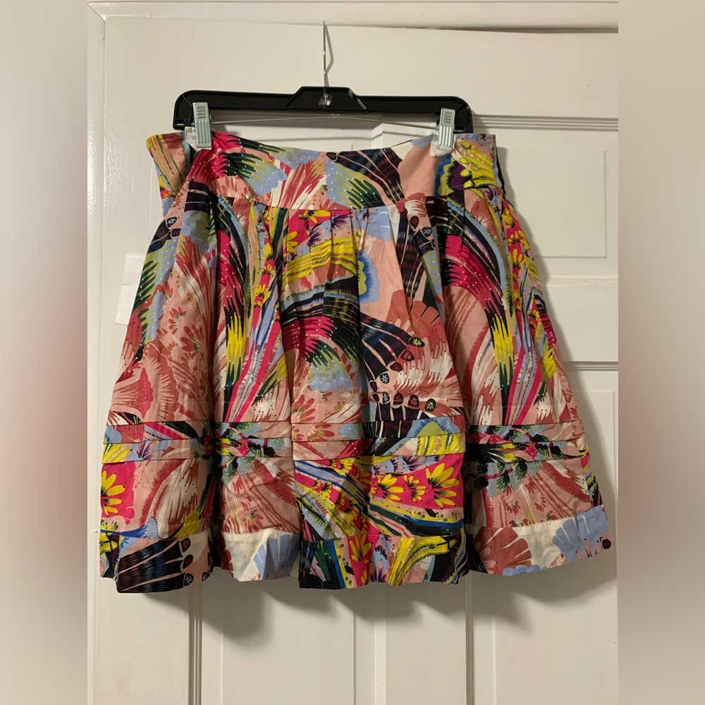 NWT Anthropologie x leifsdottir colorful bright skirt 12